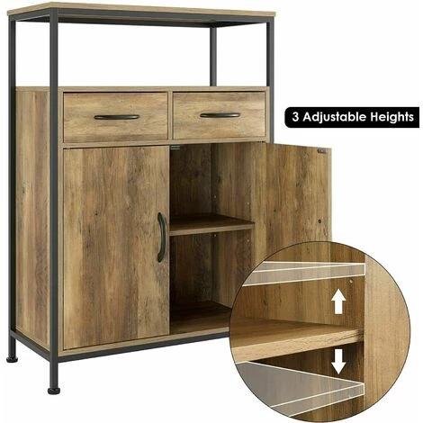 AICOK Meuble De Rangement Buffet 2 Portes Avec 2 Tiroirs Et étagère 3 AICOK Meuble De Rangement Buffet 2 Portes Avec 2 Tiroirs Et étagère â Image 3