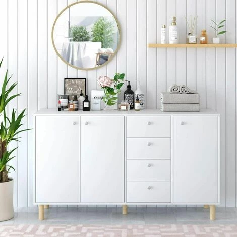 AICOK 140cm De Large Commode Buffet Avec Tiroirs Buffet Armoire Polyvalente 1 AICOK 140cm De Large Commode Buffet Avec Tiroirs Buffet Armoire Polyvalente