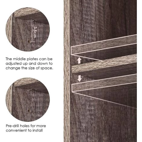 AICOK 140cm De Large Commode Buffet Avec Tiroirs Buffet Armoire Polyvalente 2 AICOK 140cm De Large Commode Buffet Avec Tiroirs Buffet Armoire Polyvalente â Image 2