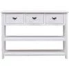 VidaXL Buffet Blanc Antique 108x30x76 Cm Bois De Paulownia Massif - Blanc