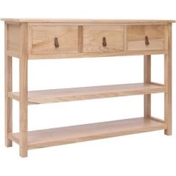 VidaXL Buffet 108x30x76 Cm Bois De Paulownia Massif - Brun -Buffet et enfilade Soldes 66090801 3