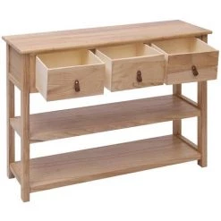 VidaXL Buffet 108x30x76 Cm Bois De Paulownia Massif - Brun -Buffet et enfilade Soldes 66090801 4