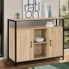 IDMARKET Buffet 2 Portes DETROIT Avec étagère Design Industriel