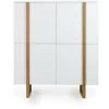 TENZO Buffet Haut 8 Compartiments De Rangement - Birka - Couleur - Blanc