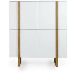 TENZO Buffet Haut 8 Compartiments De Rangement - Birka - Couleur - Blanc