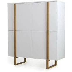 TENZO Buffet Haut 8 Compartiments De Rangement - Birka - Couleur - Blanc -Buffet et enfilade Soldes 66265183 3