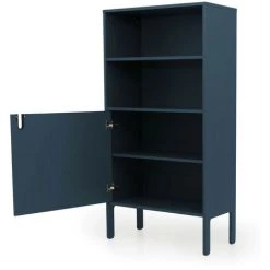 TENZO Buffet Haut En Bois 1 Porte H152cm - Uno - Couleur - Bleu Canard -Buffet et enfilade Soldes 66265197 3