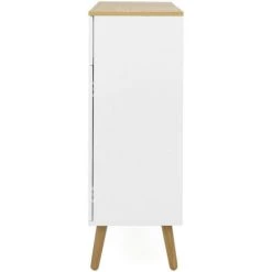 TENZO Petit Buffet En Bois 1 Tiroir 2 Portes L74cm - Dot - Couleur - Blanc -Buffet et enfilade Soldes 66265551 3