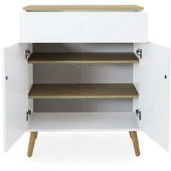 TENZO Petit Buffet En Bois 1 Tiroir 2 Portes L74cm - Dot - Couleur - Blanc -Buffet et enfilade Soldes 66265551 4