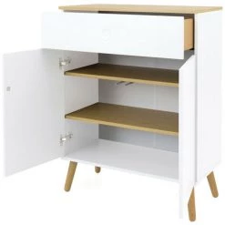 TENZO Petit Buffet En Bois 1 Tiroir 2 Portes L74cm - Dot - Couleur - Blanc -Buffet et enfilade Soldes 66265551 5