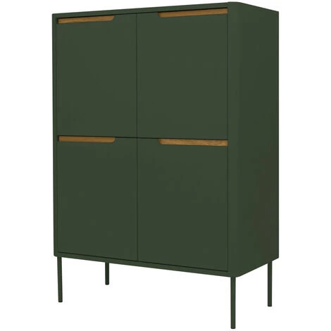 TENZO Buffet Haut En Bois 4 Portes H128cm - Switch - Couleur - Vert Forêt 2 TENZO Buffet Haut En Bois 4 Portes H128cm - Switch - Couleur - Vert Forêt – Image 2