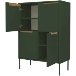 TENZO Buffet Haut En Bois 4 Portes H128cm - Switch - Couleur - Vert Forêt 7 TENZO Buffet Haut En Bois 4 Portes H128cm - Switch - Couleur - Vert Forêt -Buffet et enfilade Soldes 66266263 4