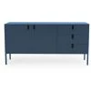 TENZO Buffet En Bois 2 Portes 3 Tiroirs L171cm - Uno - Couleur - Bleu Canard