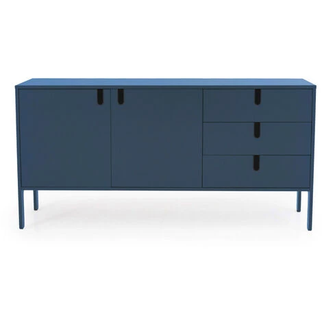 TENZO Buffet En Bois 2 Portes 3 Tiroirs L171cm - Uno - Couleur - Bleu Canard 1 TENZO Buffet En Bois 2 Portes 3 Tiroirs L171cm - Uno - Couleur - Bleu Canard