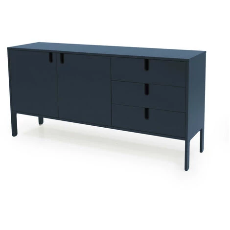 TENZO Buffet En Bois 2 Portes 3 Tiroirs L171cm - Uno - Couleur - Bleu Canard 2 TENZO Buffet En Bois 2 Portes 3 Tiroirs L171cm - Uno - Couleur - Bleu Canard – Image 2