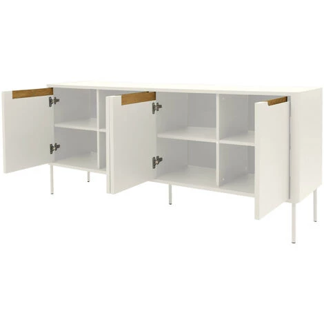TENZO Buffet En Bois 4 Portes L173cm - Switch - Couleur - Blanc 3 TENZO Buffet En Bois 4 Portes L173cm - Switch - Couleur - Blanc – Image 3