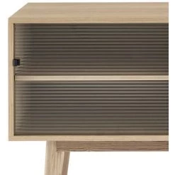 DRAWER Buffet 3 Portes En Verre Et Bois L150cm - Jeff - Couleur - Bois Clair -Buffet et enfilade Soldes 66342460 5