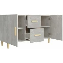 VidaXL Buffet Gris Béton 100x36x60 Cm Bois D'ingénierie - Gris -Buffet et enfilade Soldes 66346976 5