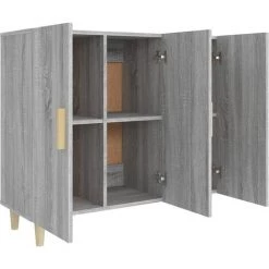 VidaXL Buffet Sonoma Gris 90x34x80 Cm Bois D'ingénierie - Gris -Buffet et enfilade Soldes 66347127 4