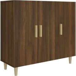 VidaXL Buffet Chêne Marron 90x34x80 Cm Bois D'ingénierie - Brun