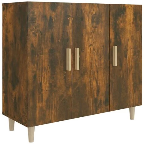 VidaXL Buffet Chêne Fumé 90x34x80 Cm Bois D'ingénierie - Brun 1 VidaXL Buffet Chêne Fumé 90x34x80 Cm Bois D'ingénierie - Brun