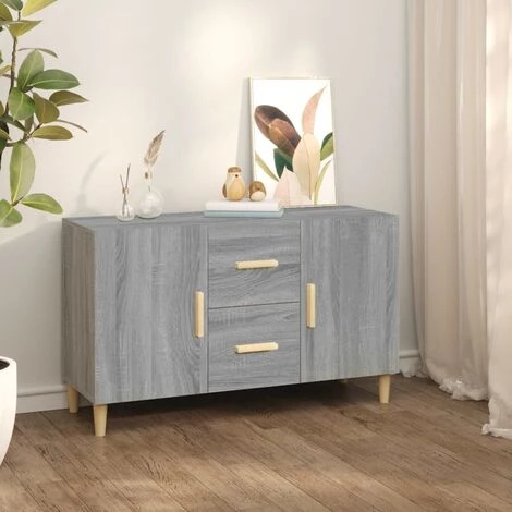 VidaXL Buffet Sonoma Gris 100x36x60 Cm Bois D'ingénierie - Gris 2 VidaXL Buffet Sonoma Gris 100x36x60 Cm Bois D'ingénierie - Gris – Image 2