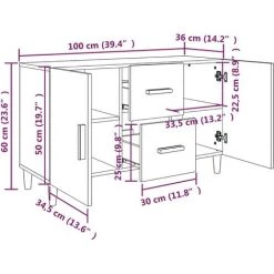 VidaXL Buffet Sonoma Gris 100x36x60 Cm Bois D'ingénierie - Gris 7 VidaXL Buffet Sonoma Gris 100x36x60 Cm Bois D'ingénierie - Gris -Buffet et enfilade Soldes 66347244 3