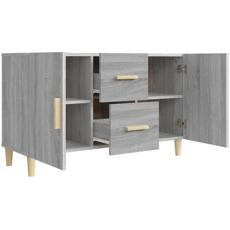 VidaXL Buffet Sonoma Gris 100x36x60 Cm Bois D'ingénierie - Gris 5 VidaXL Buffet Sonoma Gris 100x36x60 Cm Bois D'ingénierie - Gris – Image 5