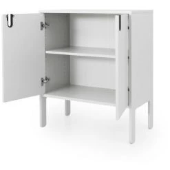 TENZO Petit Buffet En Bois 2 Portes L80cm - Uno - Couleur - Blanc -Buffet et enfilade Soldes 66399662 5