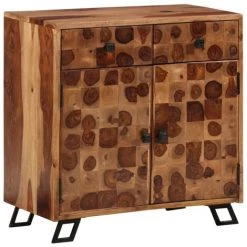 VidaXL Buffet Bois Massif De Sesham 65 X 35 X 65 Cm - Brun