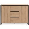 Buffet Industriel 2 Portes 3 Tiroirs L120 Cm - Denver - Calicosy - Bois Clair