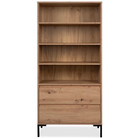 Buffet Haut 2 Tiroirs L77,5 X H165 Cm - Korsika - Calicosy - Bois Clair 1 Buffet Haut 2 Tiroirs L77,5 X H165 Cm - Korsika - Calicosy - Bois Clair