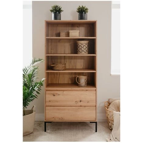 Buffet Haut 2 Tiroirs L77,5 X H165 Cm - Korsika - Calicosy - Bois Clair 2 Buffet Haut 2 Tiroirs L77,5 X H165 Cm - Korsika - Calicosy - Bois Clair – Image 2