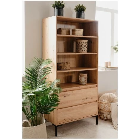 Buffet Haut 2 Tiroirs L77,5 X H165 Cm - Korsika - Calicosy - Bois Clair 4 Buffet Haut 2 Tiroirs L77,5 X H165 Cm - Korsika - Calicosy - Bois Clair – Image 4