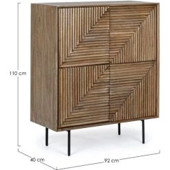 LES TENDANCES Bahut En Bois De Manguier 4 Portes Marron Dary L 92 Cm 7 LES TENDANCES Bahut En Bois De Manguier 4 Portes Marron Dary L 92 Cm -Buffet et enfilade Soldes 66753341 3
