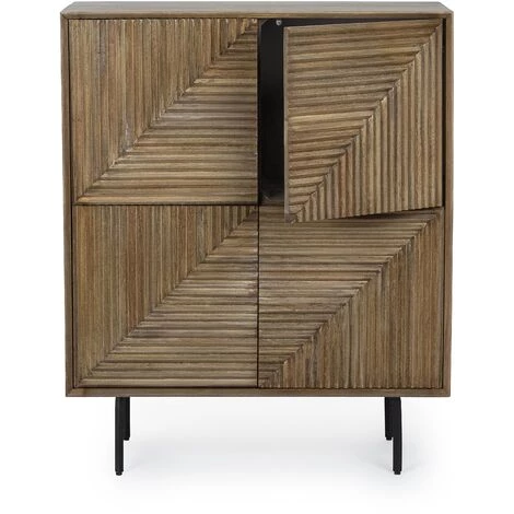 LES TENDANCES Bahut En Bois De Manguier 4 Portes Marron Dary L 92 Cm 4 LES TENDANCES Bahut En Bois De Manguier 4 Portes Marron Dary L 92 Cm – Image 4