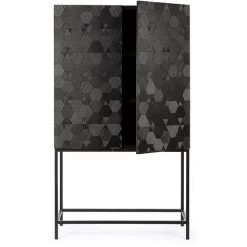 LES TENDANCES Bahut Bois De Frêne Noir 2 Portes Ema L 90 Cm -Buffet et enfilade Soldes 66753352 3