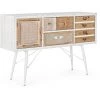 LES TENDANCES Buffet 2 Porte 2 Tiroirs Bicolore Bois MDF Elo L 120 Cm