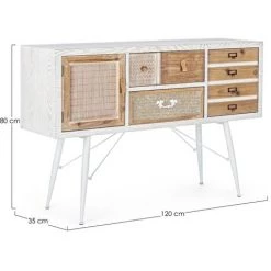 LES TENDANCES Buffet 2 Porte 2 Tiroirs Bicolore Bois MDF Elo L 120 Cm 7 LES TENDANCES Buffet 2 Porte 2 Tiroirs Bicolore Bois MDF Elo L 120 Cm -Buffet et enfilade Soldes 66753584 3