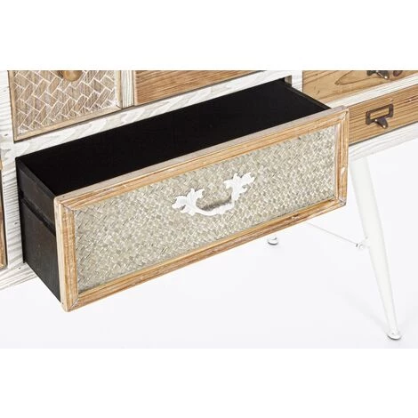 LES TENDANCES Buffet 2 Porte 2 Tiroirs Bicolore Bois MDF Elo L 120 Cm 4 LES TENDANCES Buffet 2 Porte 2 Tiroirs Bicolore Bois MDF Elo L 120 Cm â Image 4