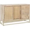 LES TENDANCES Buffet 2 Portes 3 Tiroirs Bois De Manguier Emo L 120 Cm