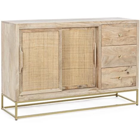 LES TENDANCES Buffet 2 Portes 3 Tiroirs Bois De Manguier Emo L 120 Cm 1 LES TENDANCES Buffet 2 Portes 3 Tiroirs Bois De Manguier Emo L 120 Cm