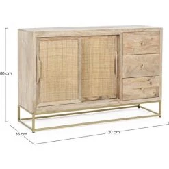 LES TENDANCES Buffet 2 Portes 3 Tiroirs Bois De Manguier Emo L 120 Cm 7 LES TENDANCES Buffet 2 Portes 3 Tiroirs Bois De Manguier Emo L 120 Cm -Buffet et enfilade Soldes 66753587 3