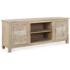 LES TENDANCES Buffet En Bois De Manguier 2 Portes Bois Clair Mabel L 150 Cm