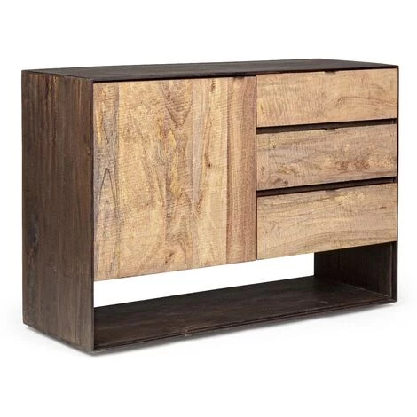 LES TENDANCES Buffet En Bois De Manguier Bicolore 1 Porte Gerty L 110 Cm 1 LES TENDANCES Buffet En Bois De Manguier Bicolore 1 Porte Gerty L 110 Cm