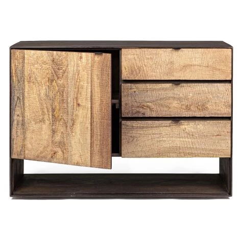 LES TENDANCES Buffet En Bois De Manguier Bicolore 1 Porte Gerty L 110 Cm 2 LES TENDANCES Buffet En Bois De Manguier Bicolore 1 Porte Gerty L 110 Cm – Image 2