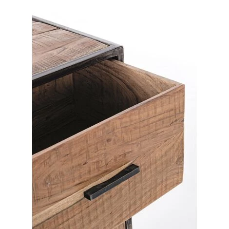 LES TENDANCES Bahut En Acacia Bicolore 1 Porte 3 Tiroirs Emete L 90 Cm 4 LES TENDANCES Bahut En Acacia Bicolore 1 Porte 3 Tiroirs Emete L 90 Cm – Image 4