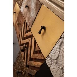 LES TENDANCES Buffet En Bois Recyclé Coloré 2 Portes 4 Tiroirs Domi L 150 Cm 9 LES TENDANCES Buffet En Bois Recyclé Coloré 2 Portes 4 Tiroirs Domi L 150 Cm -Buffet et enfilade Soldes 66753987 5