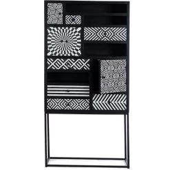 LES TENDANCES Bahut En Bois De Manguier Bicolore 4 Portes Nesha L 90 Cm -Buffet et enfilade Soldes 66753994 2