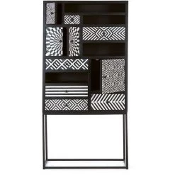 LES TENDANCES Bahut En Bois De Manguier Bicolore 4 Portes Nesha L 90 Cm -Buffet et enfilade Soldes 66753994 3